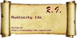 Rudinszky Ida névjegykártya